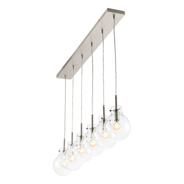 Harlow 40.5" Modern Contemporary Round Glass/Iron LED Linear Pendant - JONATHAN Y